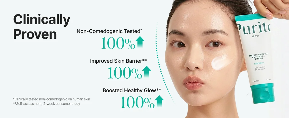 Clinically proven: 100% non-comedogenic tested, 100% improved skin barrier, 100% boosted healthy glow